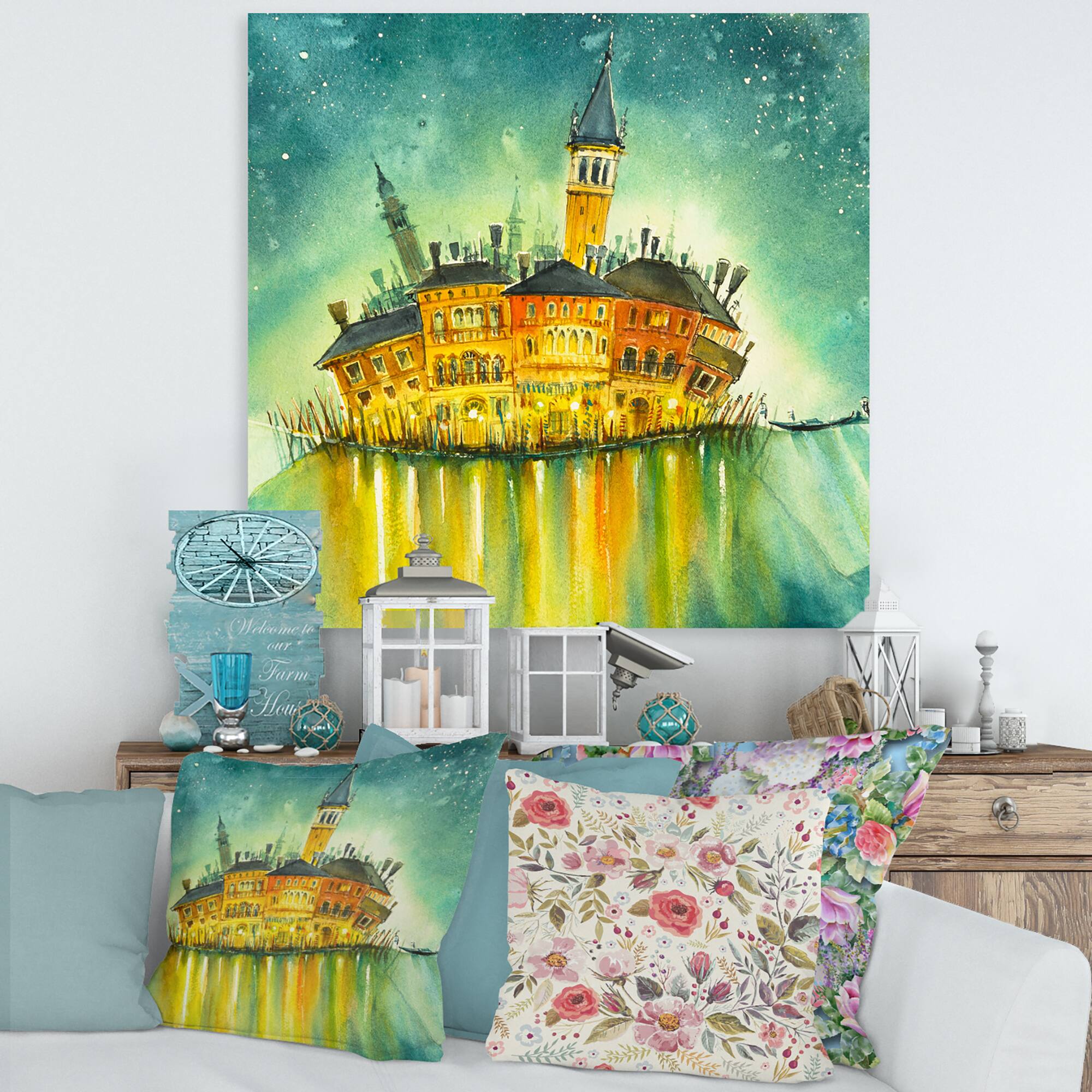 Designart - Idyllic Island of Venice At Night